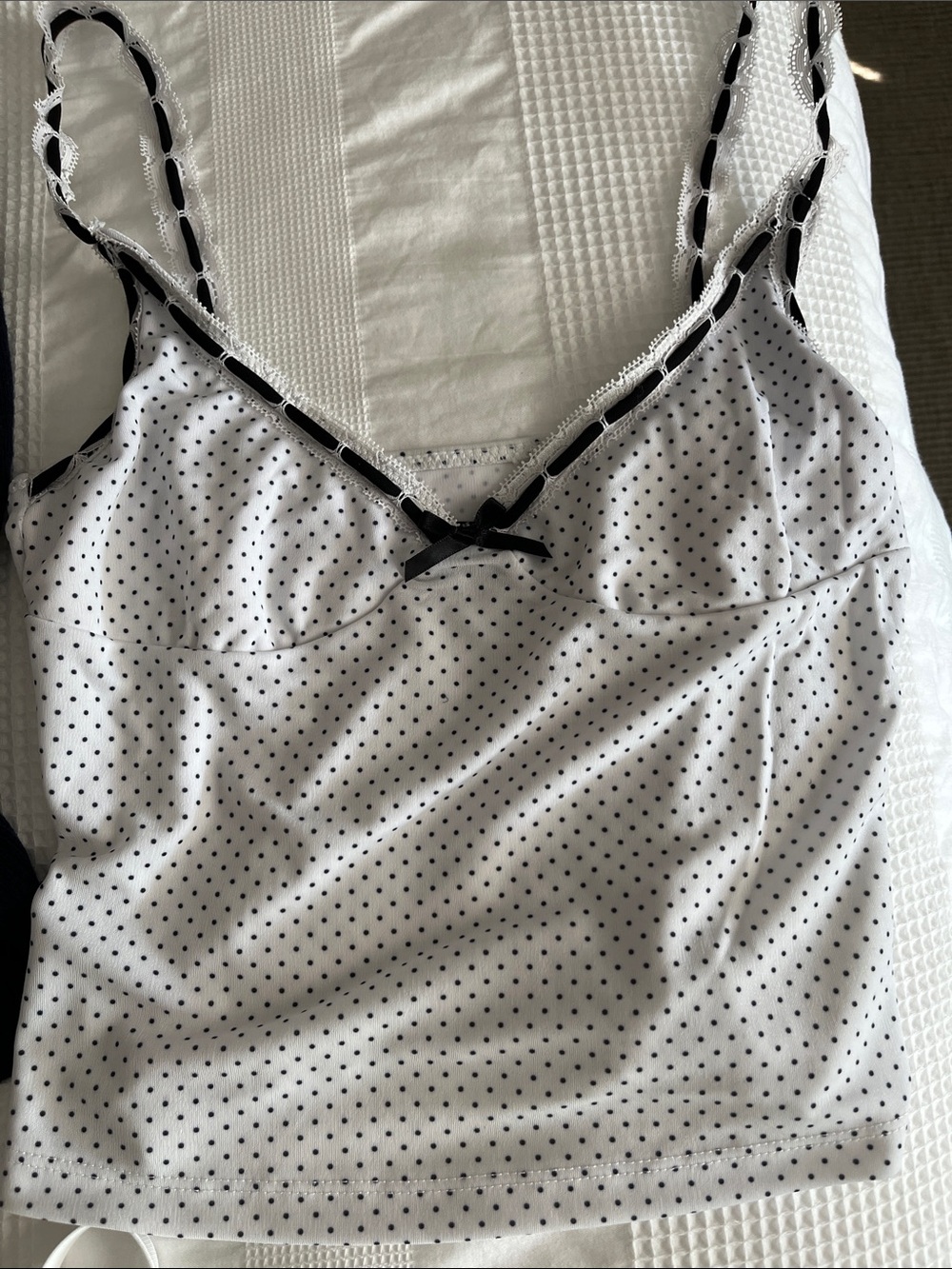 Mixed Lace Trim Camisole Set - Gray, Navy, Pink, Yellow, White - Picture 2 of 13